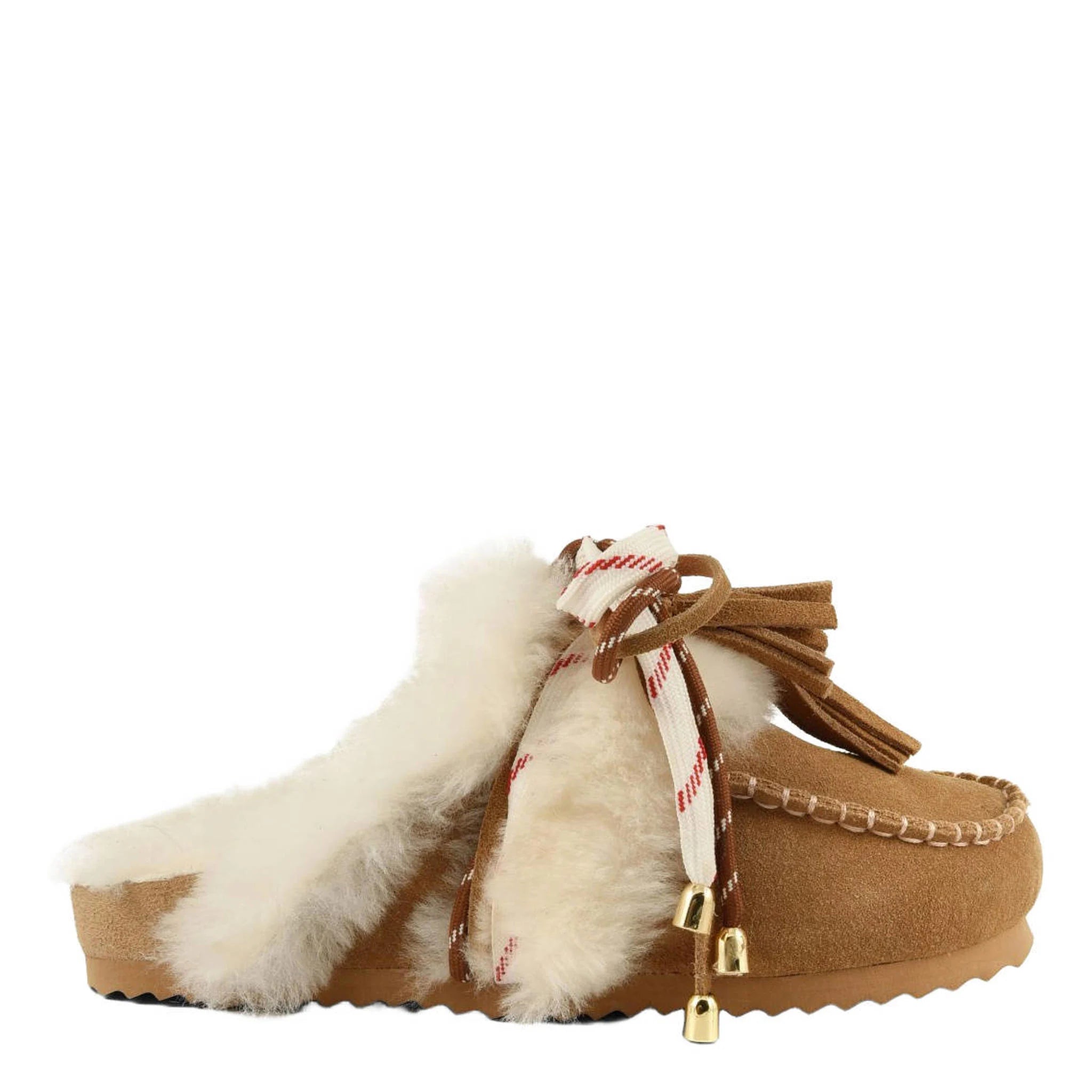 Colors of California Suede Clogs Cognac