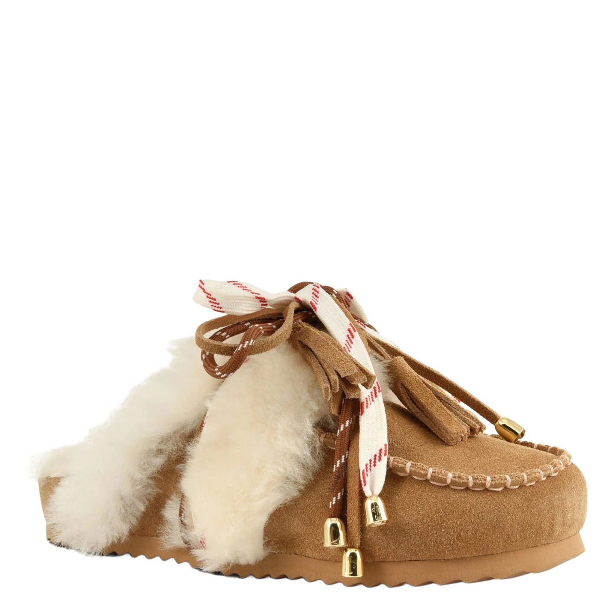 Colors of California Suede Clogs Cognac
