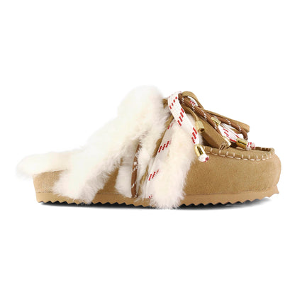 Colors of California Suede Clogs Cognac