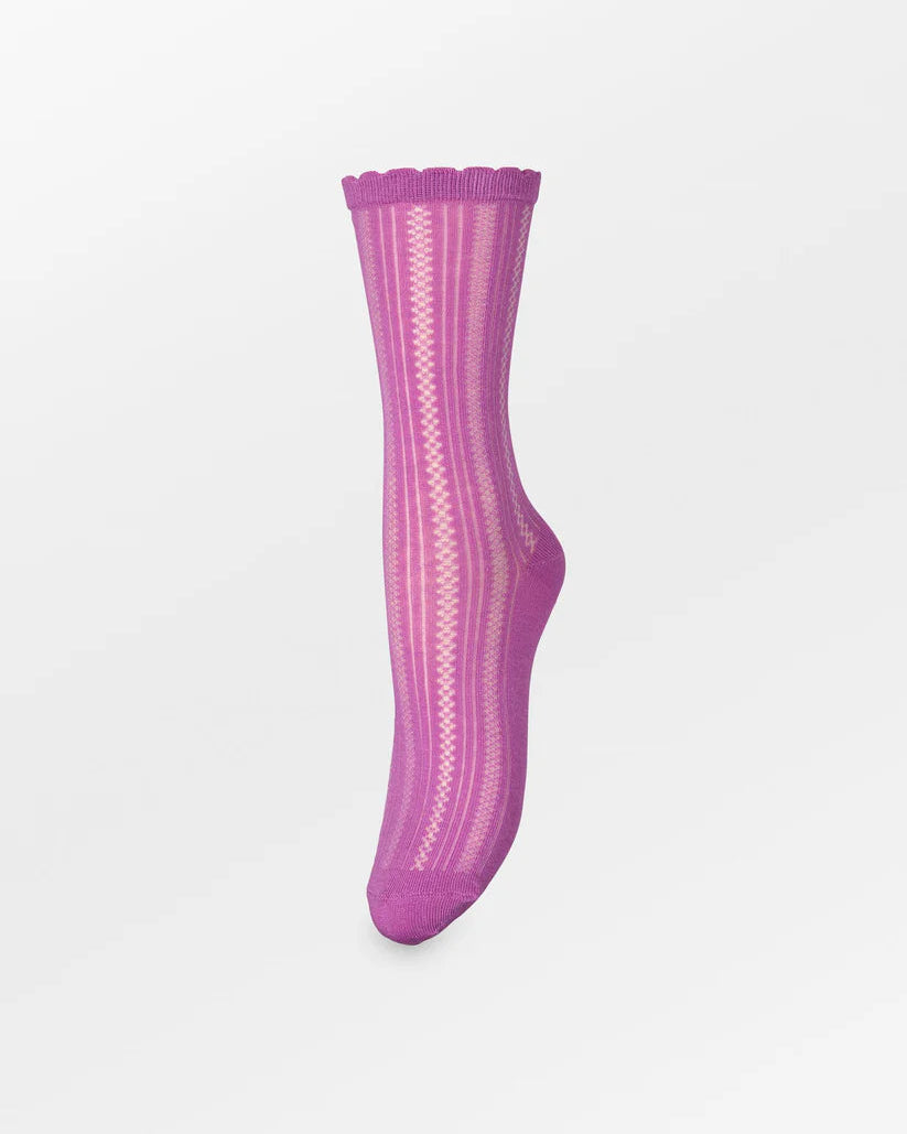 Becksöndergaard Crochia Cotta Sokken Meadow Mauve Pink Accessoires