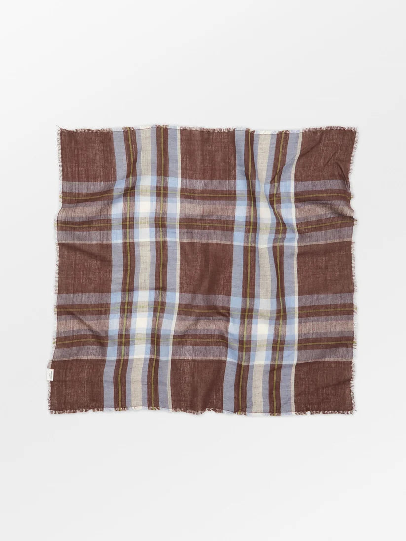 Becksöndergaard Plaidia Cowea Scarf Cappuccino Brown 55 x 55 cm
