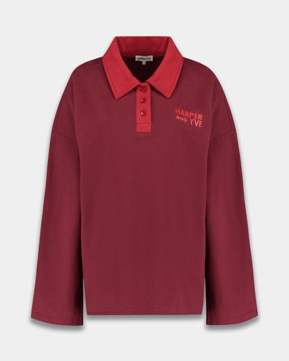 Harper & Yve Pollie Polo Wine Berry Truien & Vesten