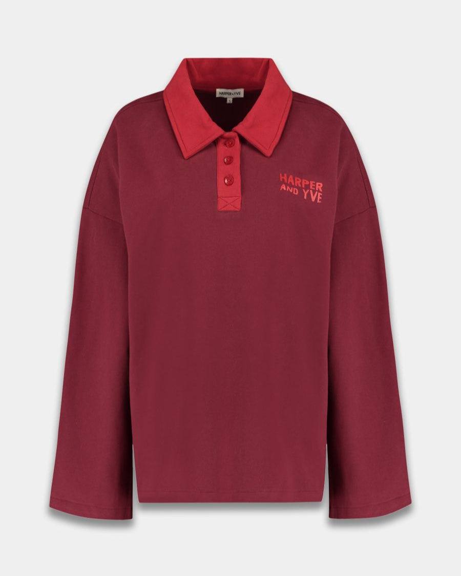 Harper & Yve Pollie Polo Wine Berry Truien & Vesten