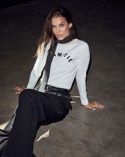 Haute L'amitié Clean LS logo Shirt HL10850 Off White
