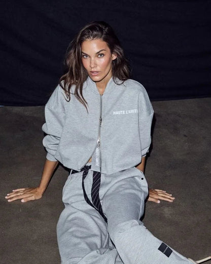 Haute L'amitié Maxi Crop Zip Sweat HL10880