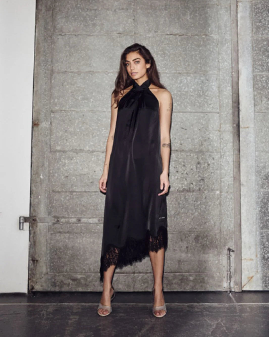 Haute L'amitié Naomi Asym Halter Dress