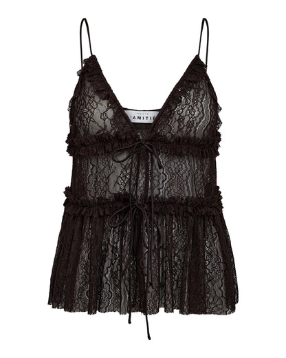 Haute L'amitié New Lace Tie Top Mocca