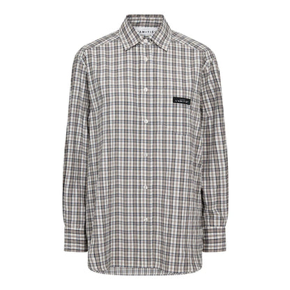 Haute L'amitié Button Down Mini Check Shirt Off-White Beige