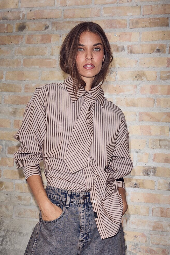 Haute L'amitié Gemma Tie Stripe Blouse