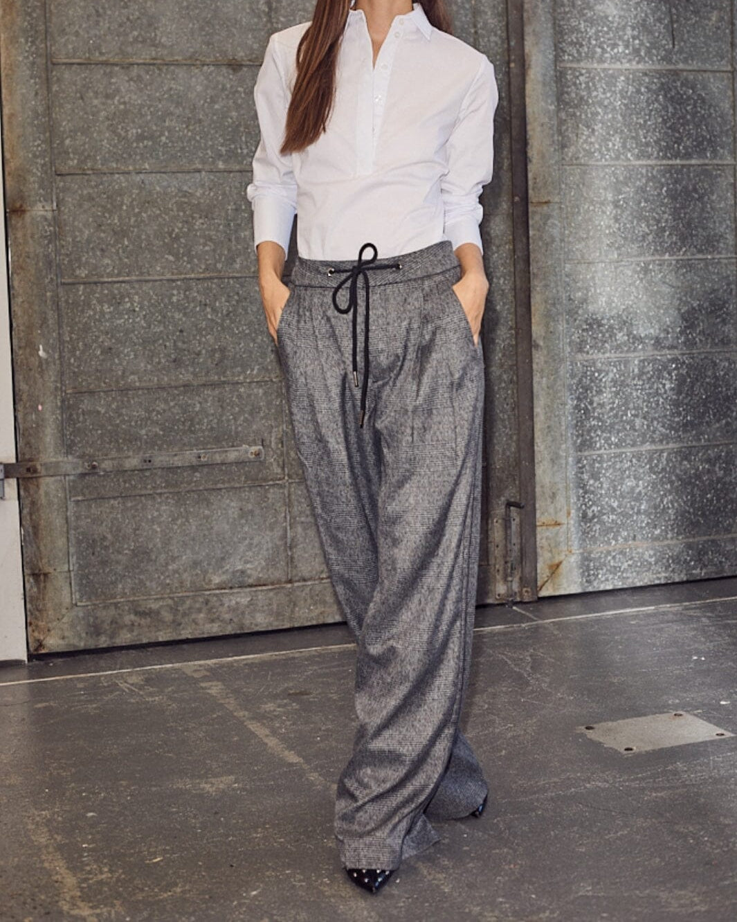 Haute L'amitié Michelle Check Tailor Tie Pants Tall