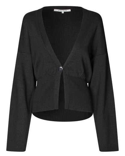 Second Female Flashy Knit Cardigan Black Truien & Vesten