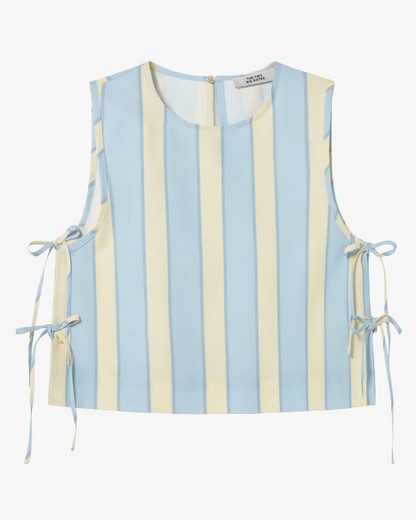The Tiny Big Sister Retro Stripes Top Pretty Blue Dusty Yellow