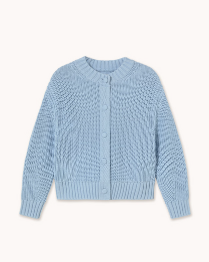 The Tiny Big Sister Round Neck Cardigan Pretty Blue