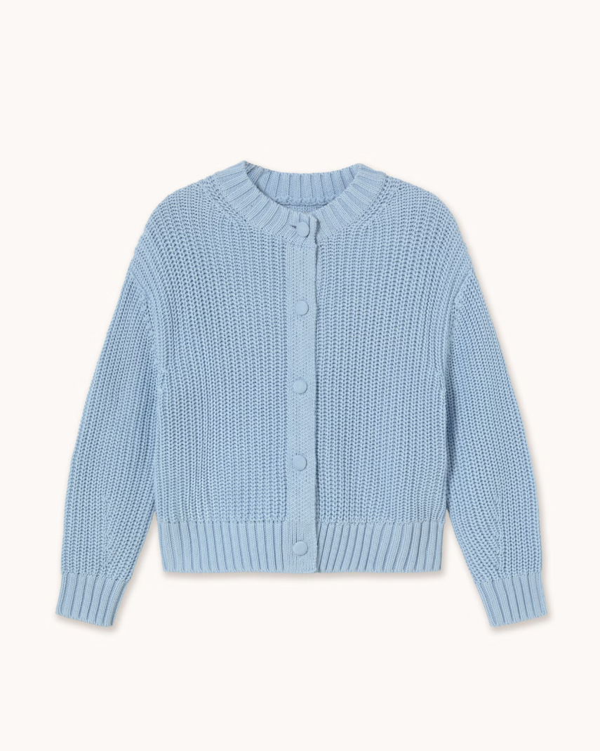 The Tiny Big Sister Round Neck Cardigan Pretty Blue
